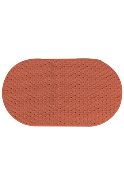 FRANDIS Non-slip Bath Mat, Frandis, 69 x 39 cm, PVC and Corn Starch Fiber, Brick Red
