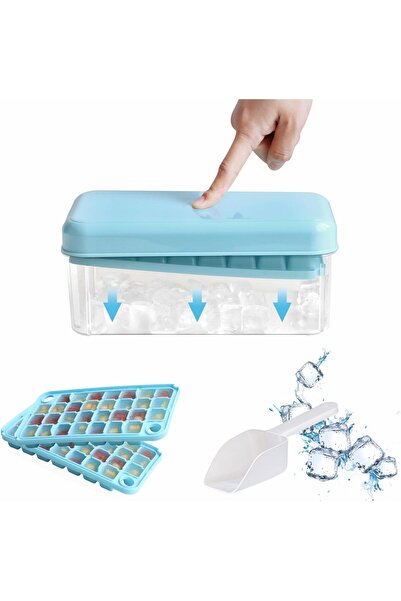 Daydi Set de tăvi pentru cuburi de gheață, Dayhap, 60 de cuburi, albastru