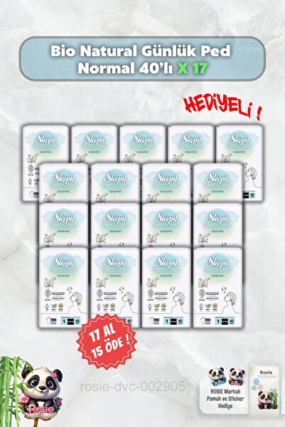 Sleepy بيو ناتشورال 17 AL 15 فوط يومية سليبي عادية 40 وروزي