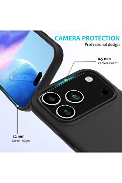 HANPORIUM Apple iPhone 17 Pro Max Uyumlu Silikon Kılıf - Pastel Renk Tonu Esnek Tam Koruma Kapak - Fuşya