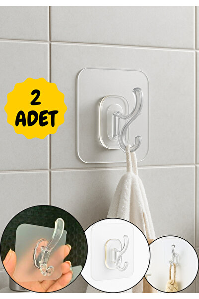 BRE HOME Şeffaf Yapışkanlı Güçlü Askı Aparatı 2’li Set – Duvar ve Fayans İçin...