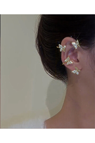 KESNUP Σκουλαρίκι ear cuff χωρίς τρύπες για όλο το δεξί αυτί, χρυσό