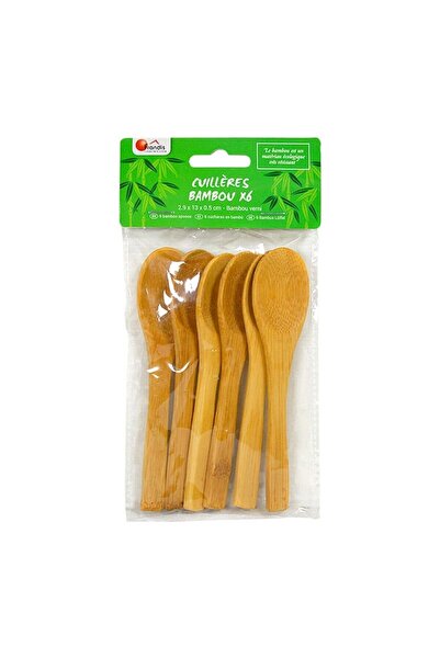 FRANDIS Set 6 reusable bamboo teaspoons, Frandis,