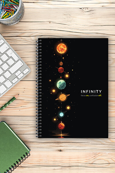 Yıldızistan 6 Pcs Striped A5 Spiral Cover 96 Page Notebook -Thematic Series