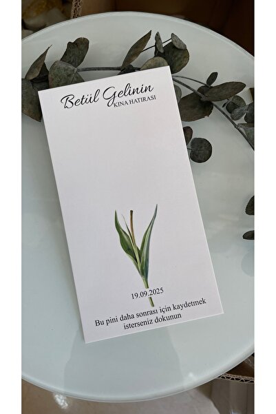 arl etiket tasarım dijital baskı merkezi Lotus Toka Kartı 9x17,5 cm 54 Adet K...