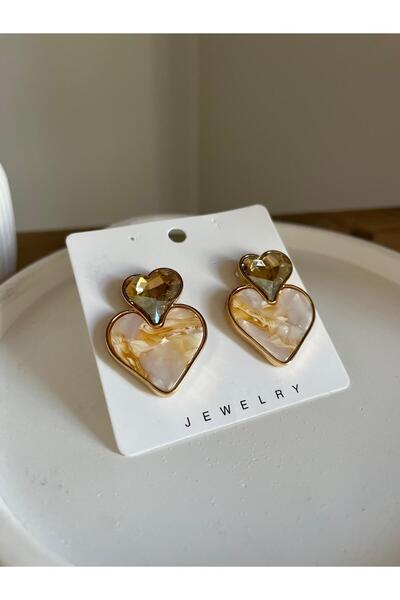 Tresshandicraft Pearlescent Vip Heart Model Earrings