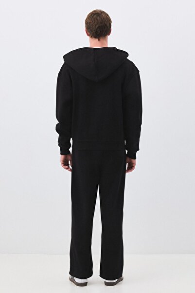 Trendiz Men's Premium Zippered Hooded Sweatshirt Black 2032