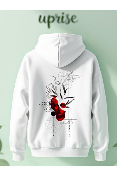 Vordevia Hanorac oversize din bumbac cu imprimeu grafic sculptural 3 fire