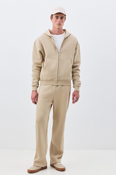 Trendiz Men's Premium Zip Zippered Tracksuit Set Stone 2032