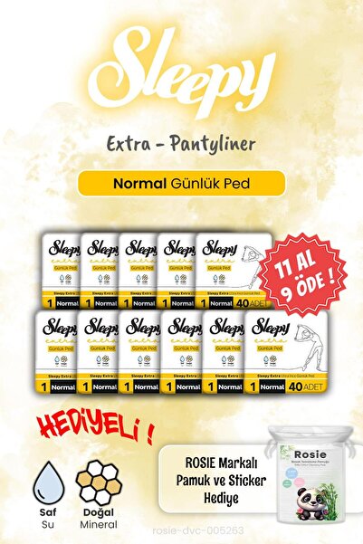 Sleepy اشتري 11 واحصل على 9 مجانًا، 40 قطعة إضافية من الفوط اليومية العادية 4...