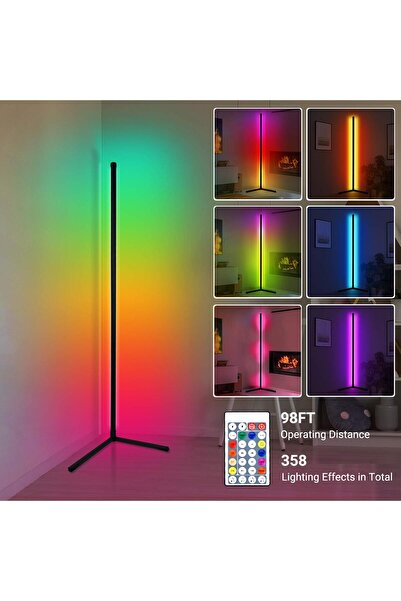 Generic Multicolor RGB LED Corner Floor Lamp – Smart Ambient Lighting with Ad...