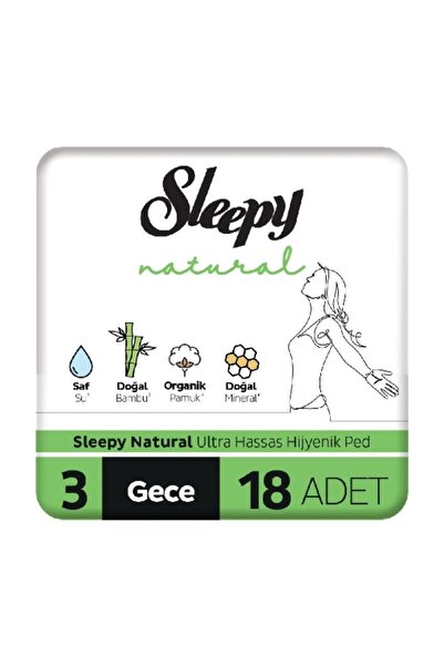 Sleepy Hygienic Pad Natural Super Eco Night 18-Pack (12-Pack)