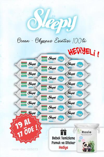 Sleepy 100'lü Ocean - Okyanus 19 AL 17 ÖDE Islak Havlusu ve ROSIE