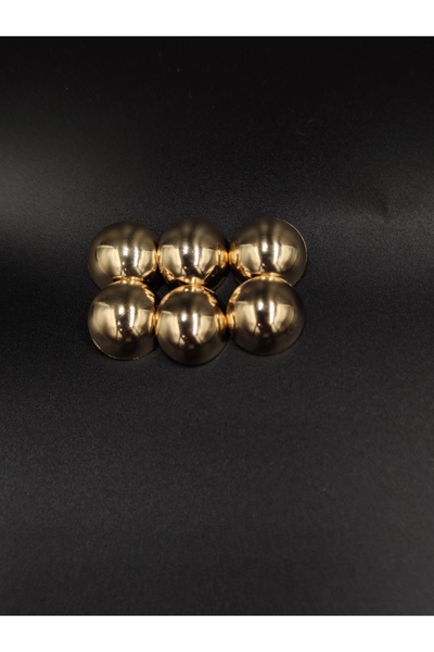 NESGO MODA Curved Metal Button Free Yellow 17.8 mm 6 Pieces