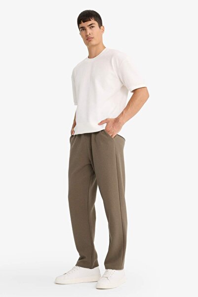DeFacto Regular Fit Waist Lace-Up Straight Leg Waffle Sweatpants F0924Ax25Au