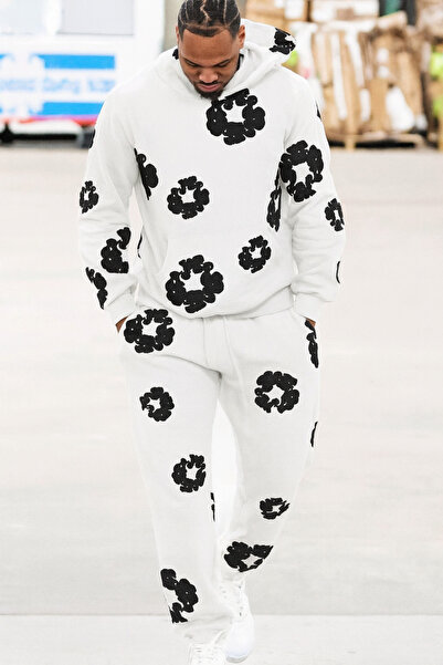 CLASSY.MODA Men's 3 Thread Embossed Print Suit |   Modern and Stylish Sporty Style for Everyday Casual Outfits