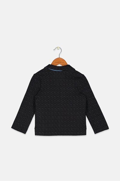 IKKS Toddler Boys Textured Long Sleeves Suit Blazer, Black