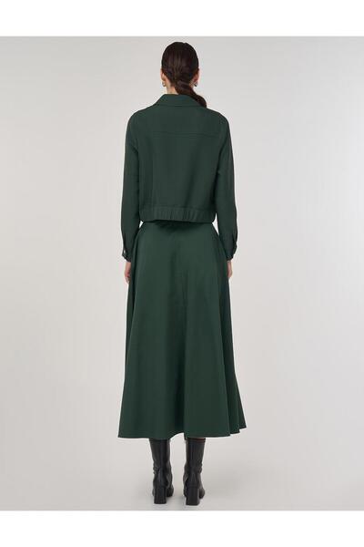 Kayra Quilted Skirt Suit Forest Green