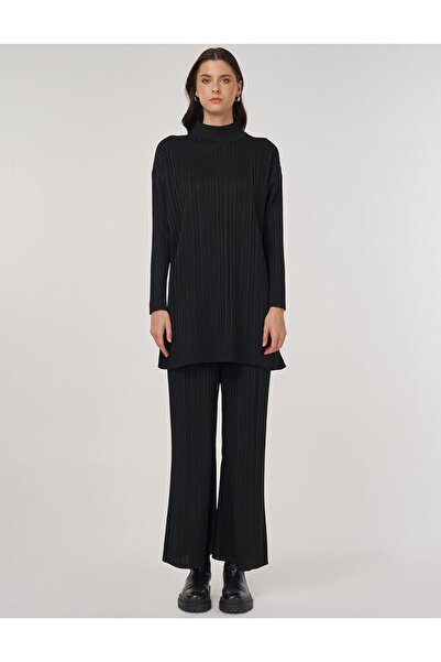 Kayra Relaxed Cut Knitwear Trousers Black