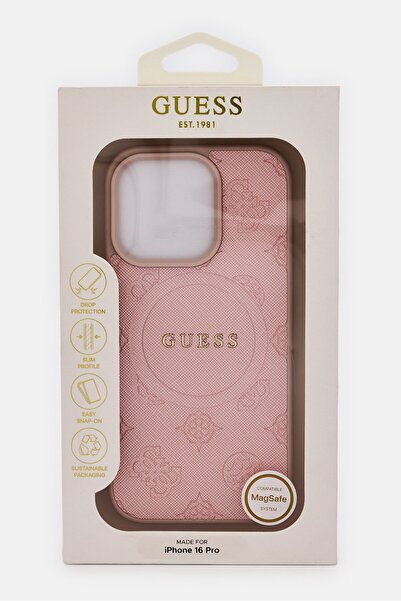 Guess iPhone 16 Pro Magsafe Metal Logo Protective Case, Pink