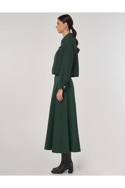 Kayra Quilted Skirt Suit Forest Green
