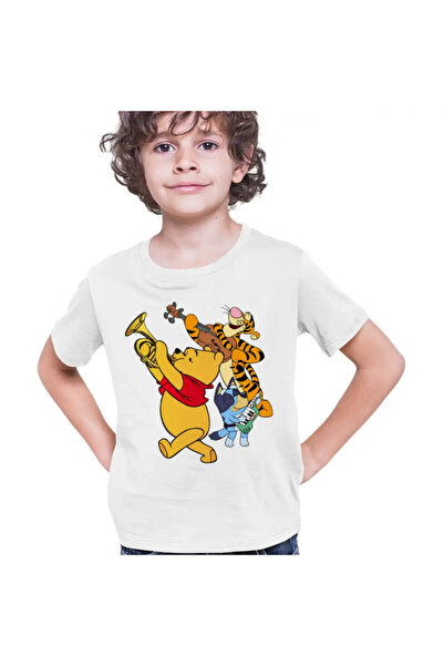 OEM Tricou Copii Baieti Winnie the Pooh Bluey Blue Vioara Trompeta