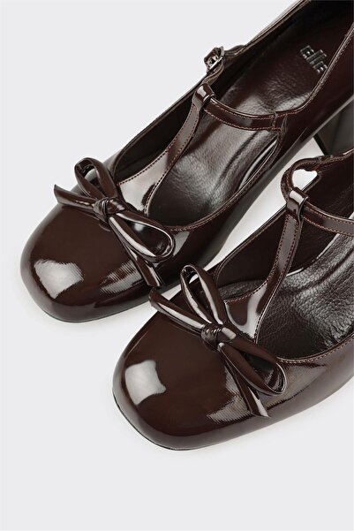 Elle Shoes Kahve Kadın Orta Topuk Ayakkabı