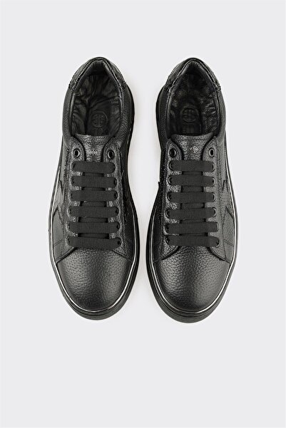 Elle Shoes Siyah Deri Erkek Spor Ayakkabı