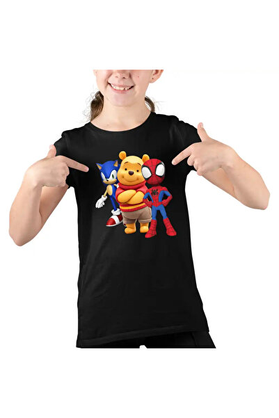 OEM Tricou Copii Fete Sonic Winnie Spidey Spiderman