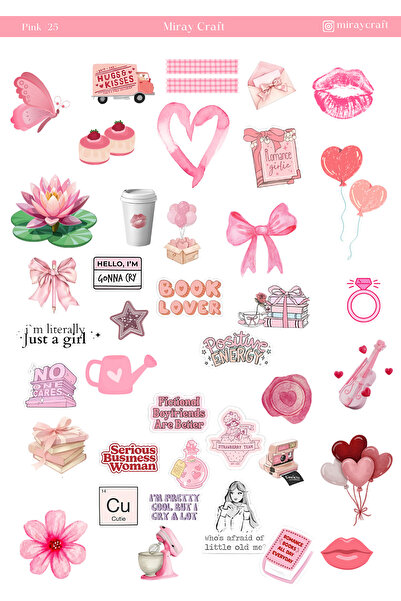 MirayDesign 1 list roze tematske nalepnice 12*17 cm / album za izdvojke, bull...