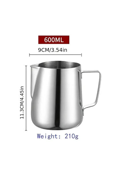 choice2 600ML With Scale 350/600/1000ml Milk Creamer Frothing Pitcher with Scale Stainless Steel Espresso Cu