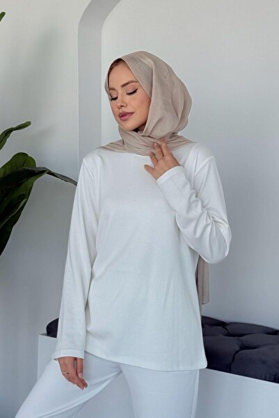 Hazamoda Cotton Long Sleeve Undershirt White