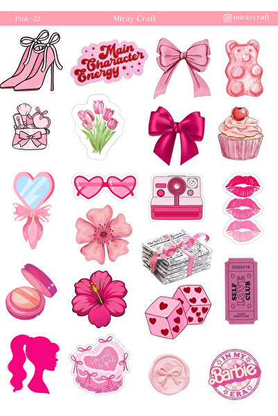 MirayDesign 1 ورقة ملصقات ذات طابع وردي مقاس 12*17 سم / سكرابوك، مجلة بوليت، مخطط، دفتر ملاحظات