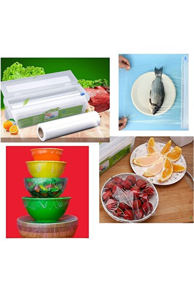 HULPPRE Cling Film Food Wrap Roll with Slide Cutter, 492 ft