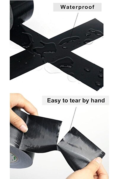 HULPPRE Black Heavy Duty Duct Tape, 2 in x 22 Yards, Water-resistant