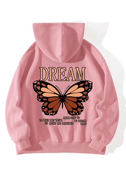 CLASSY.MODA Hanorac unisex imprimat cu glugă |   Dream Written Butterfly Patt...