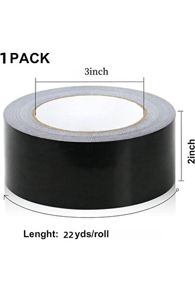 HULPPRE Black Heavy Duty Duct Tape, 2 in x 22 Yards, Water-resistant