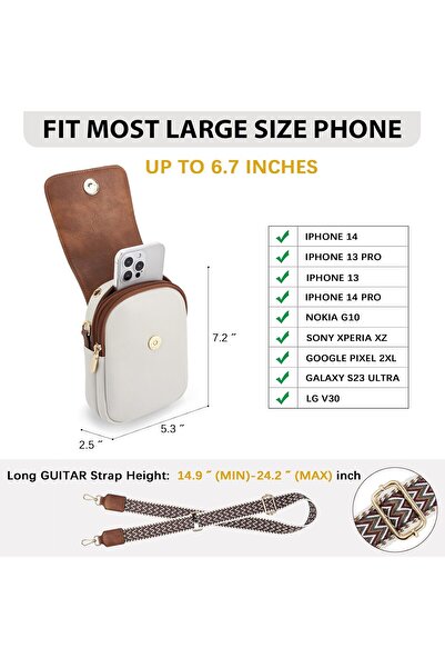 BOSTANTEN Women's Crossbody Purse Leather Mobile Bag Small Shoulder Handbag