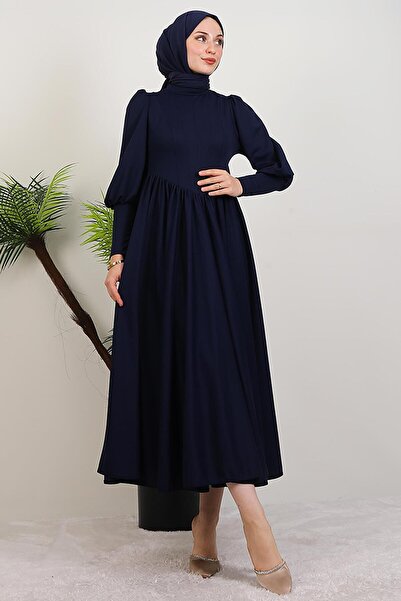 GİYZAMİLA Oliva Princess Dress Navy Blue