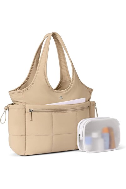 BOSTANTEN Puffer Tote Bags for Women Quilted Travel Tote Bag with Trolley Sleeve