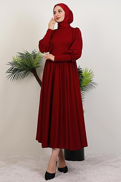 GİYZAMİLA Oliva Princess Dress Burgundy