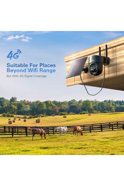 Xega 4G LTE Cellular Security Camera Solar with SIM Card, Wireless Outdoor No WiFi Security Camera,