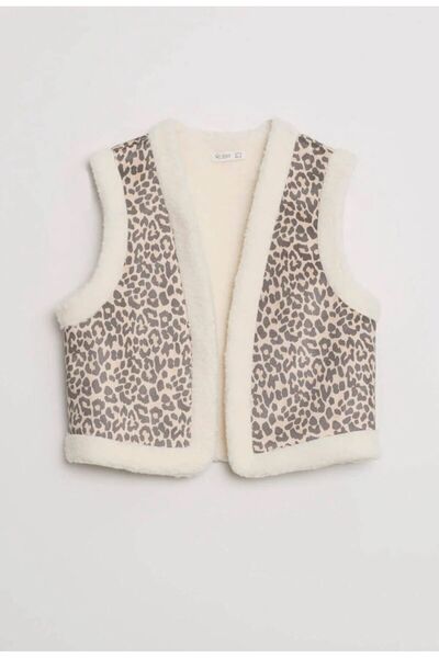 NEWCO Stylish Vest with Detailed Leopard Print