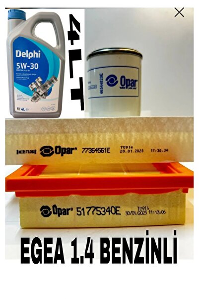 OPAR FİAT EGEA 1.4 BENZ.95HP FİLTRE SET+DELPHİ 5W30 4LT 2025 YAĞ