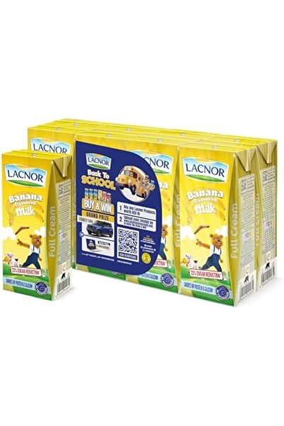 Lacnor Essentials Banana Milk - Pack Of 8 Pieces (8 X 180 ml = 1.44 Liter)
