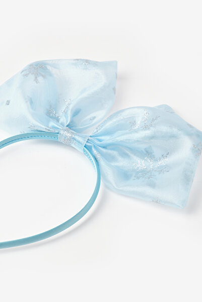 Le Mabelle Coroană pentru fetiță cu model de fulgi de zăpadă albastru din organza