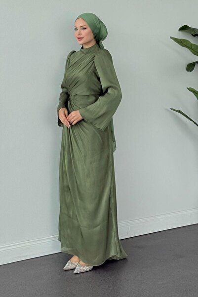 Şulemoda Giyim Βραδινό φόρεμα χακί