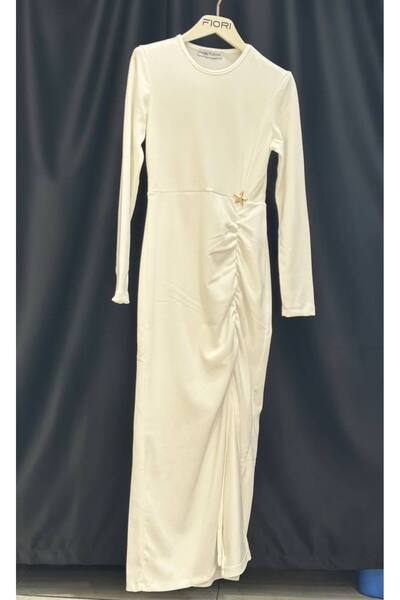 FioriModa Star Detailed Ottoman Fabric Dress