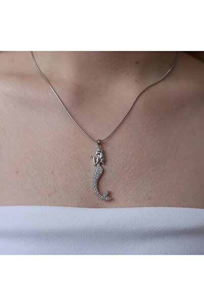 leargia قلادة حورية البحر الفضية