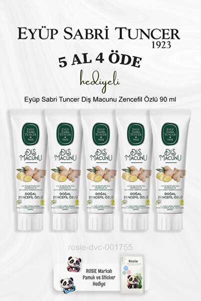 Eyüp Sabri Tuncer معجون أسنان قطن روزي - 90 مل، اشتري 5 واحصل على 4